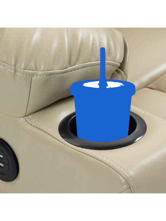 Sillón Andover símil piel, crema