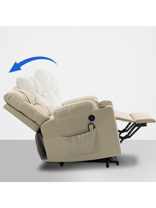 Sillón Andover símil piel, crema