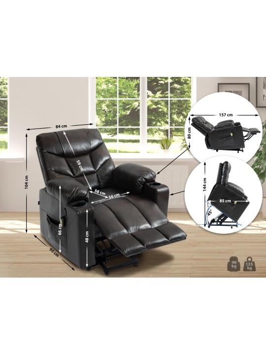 Sillón Andover símil piel, marrón Sillón Andover símil piel, marrón