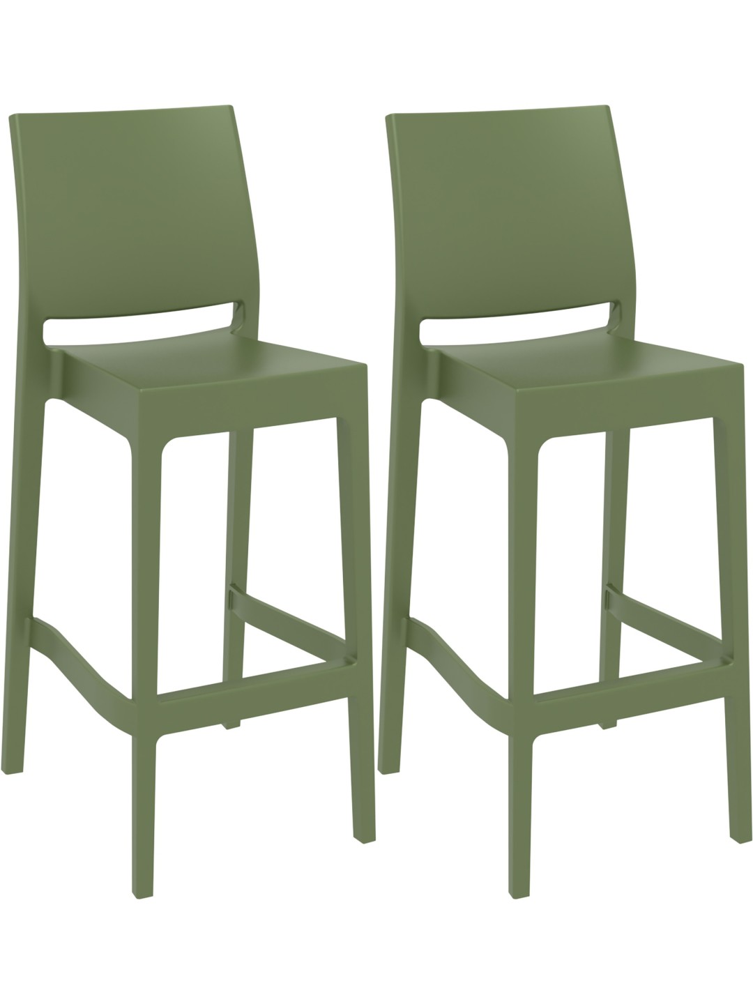 Juego de 2 taburetes de bar Maya, oliva