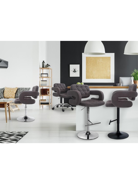 Taburete de bar Dublin FABRIC C, gris oscuro