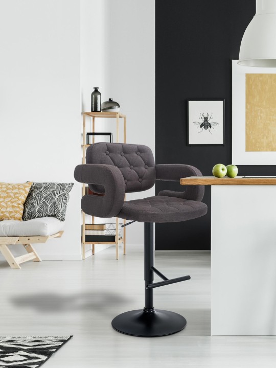 Taburete de bar Dublin FABRIC, gris oscuro