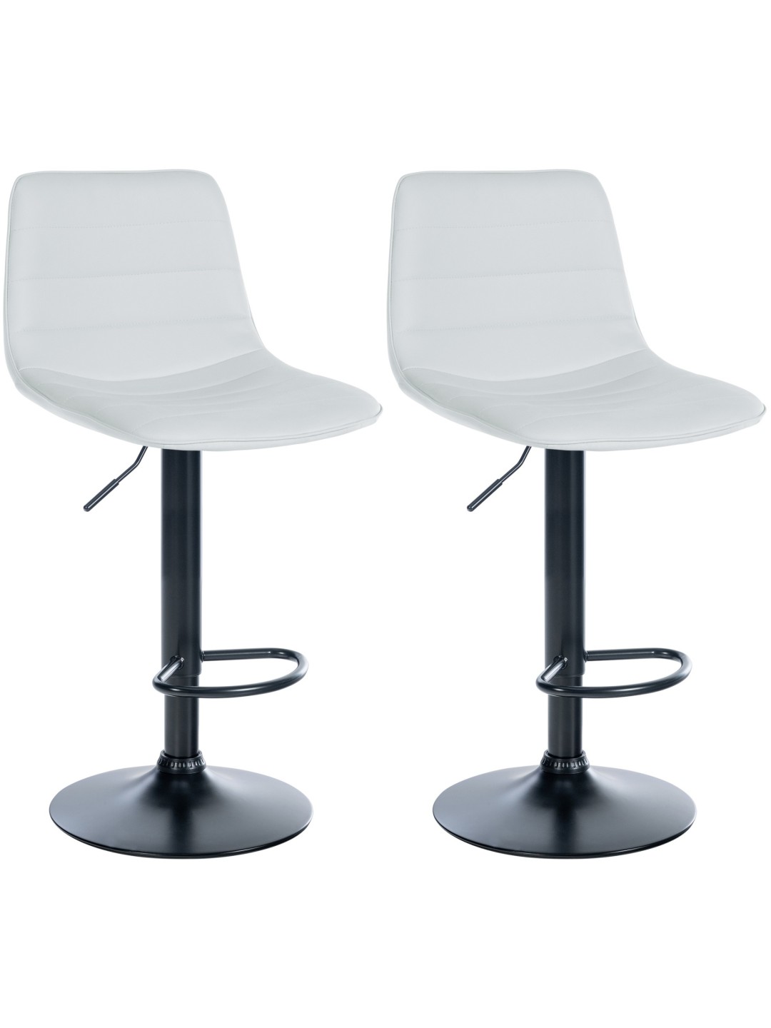 Juego de 2 taburetes de bar Lex piel sintética B, blanco