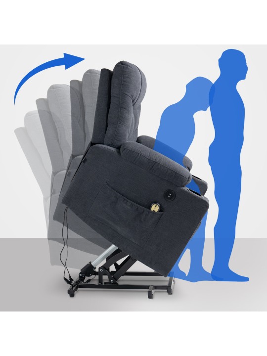 Sillón Andover tela, gris oscuro