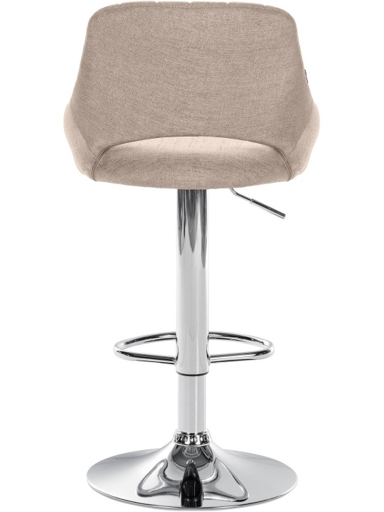 Taburete de bar Milet tela cromo, taupe