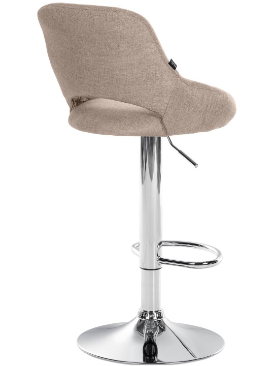 Taburete de bar Milet tela cromo, taupe