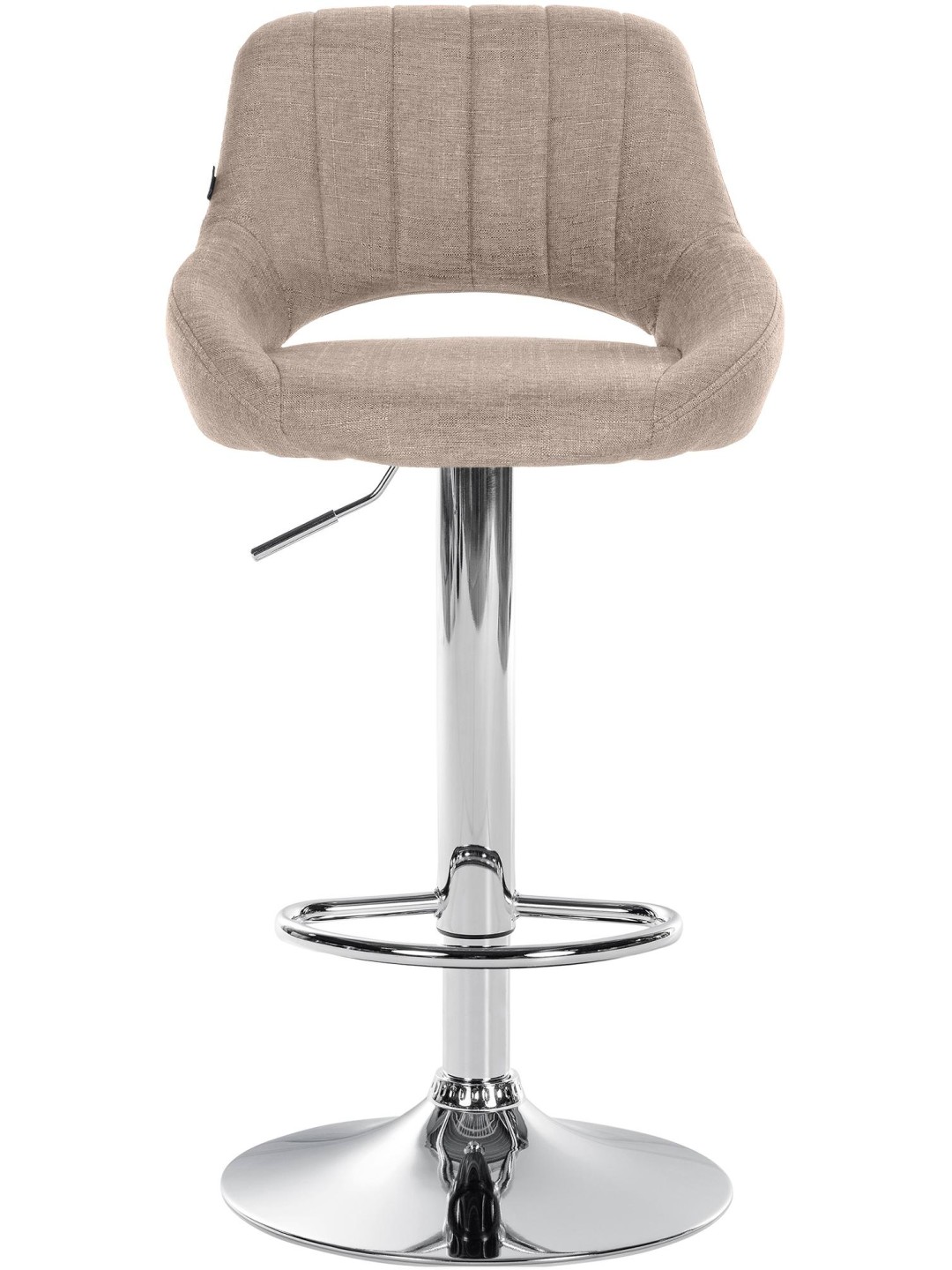 Taburete de bar Milet tela cromo, taupe