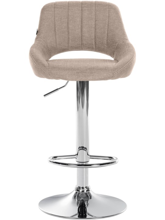 Taburete de bar Milet tela cromo, taupe