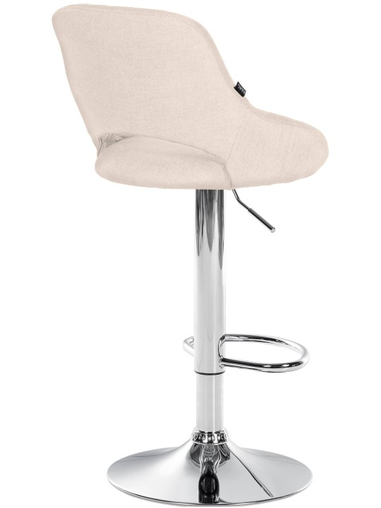Taburete de bar Milet tela cromo, crema