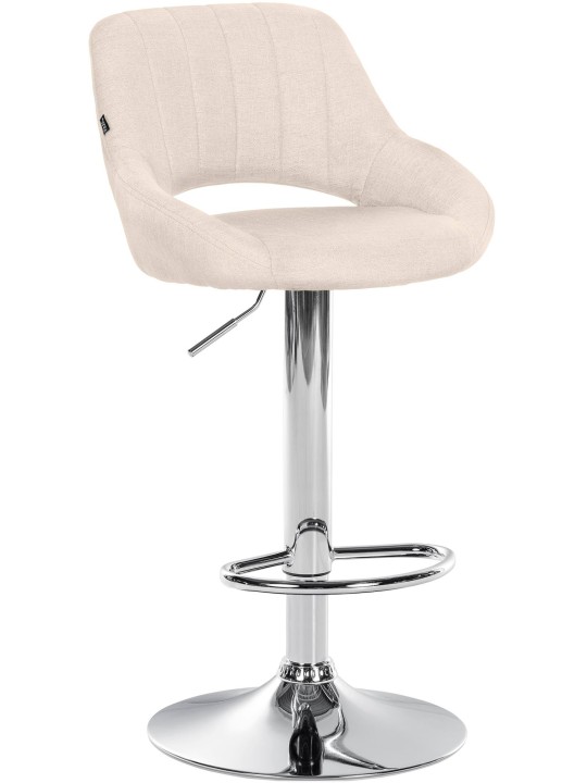 Taburete de bar Milet tela cromo, crema