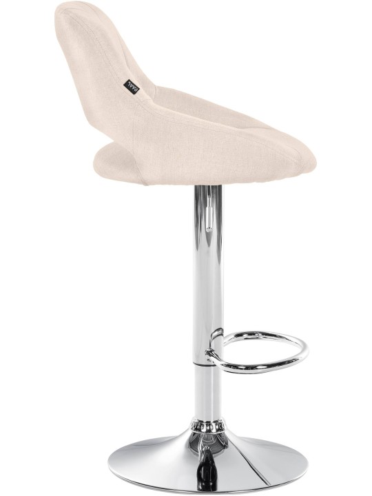 Taburete de bar Milet tela cromo, crema