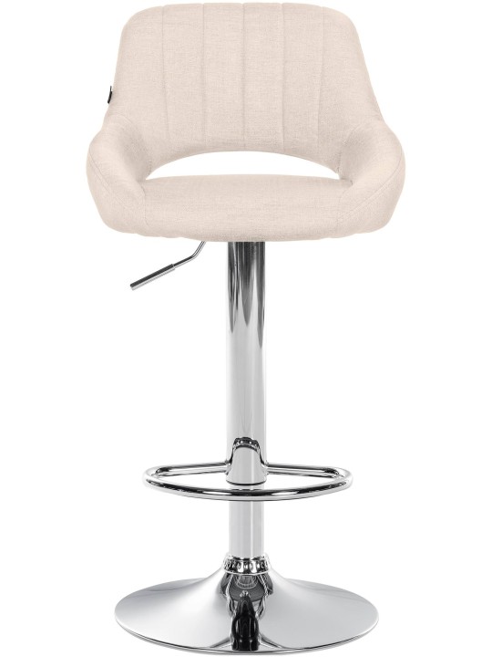 Taburete de bar Milet tela cromo, crema