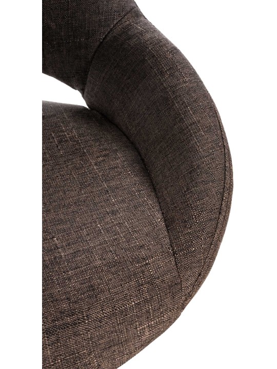 Taburete de bar Milet tela cromo, marrón