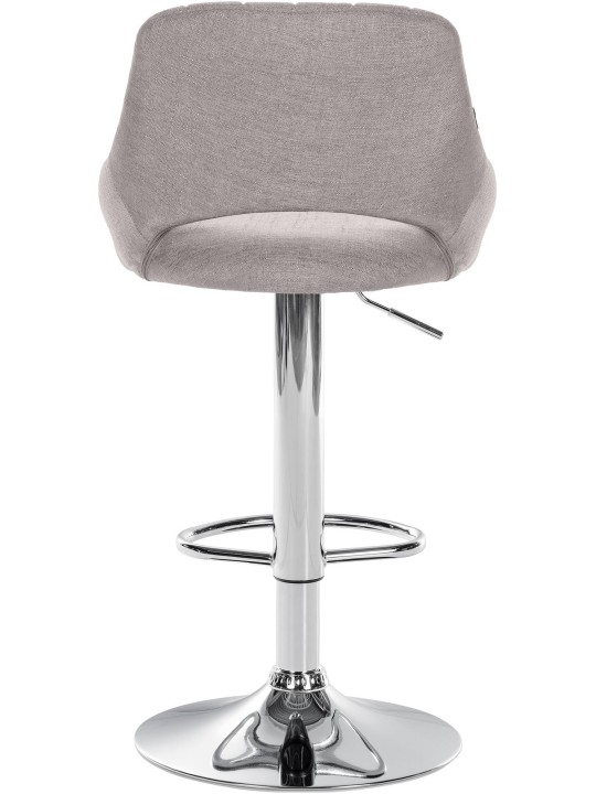 Taburete de bar Milet tela cromo, gris