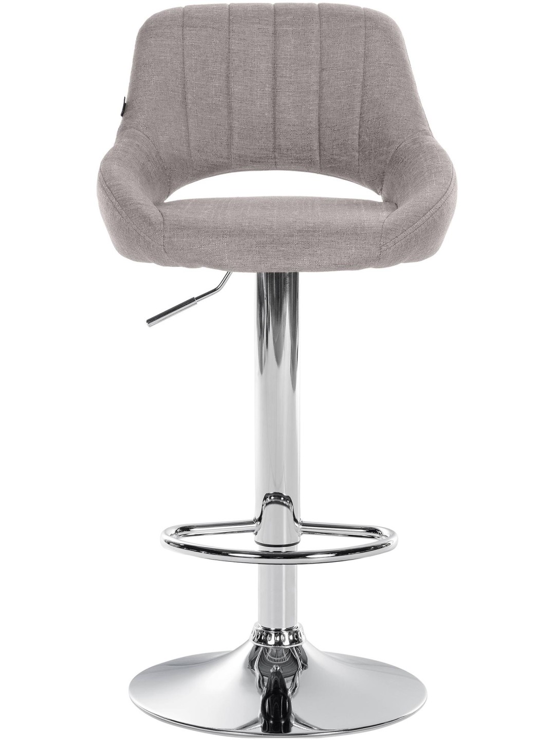 Taburete de bar Milet tela cromo, gris