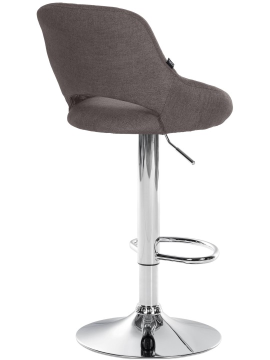 Taburete de bar Milet tela cromo, gris oscuro