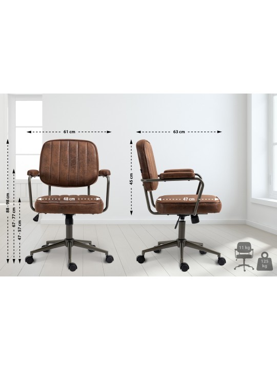Silla de oficina Natrona, coñac