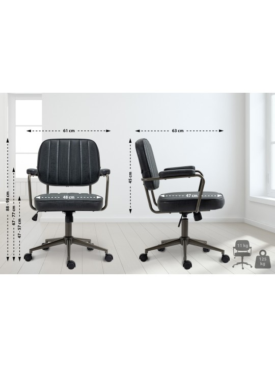 Silla de oficina Natrona, negro antiguo