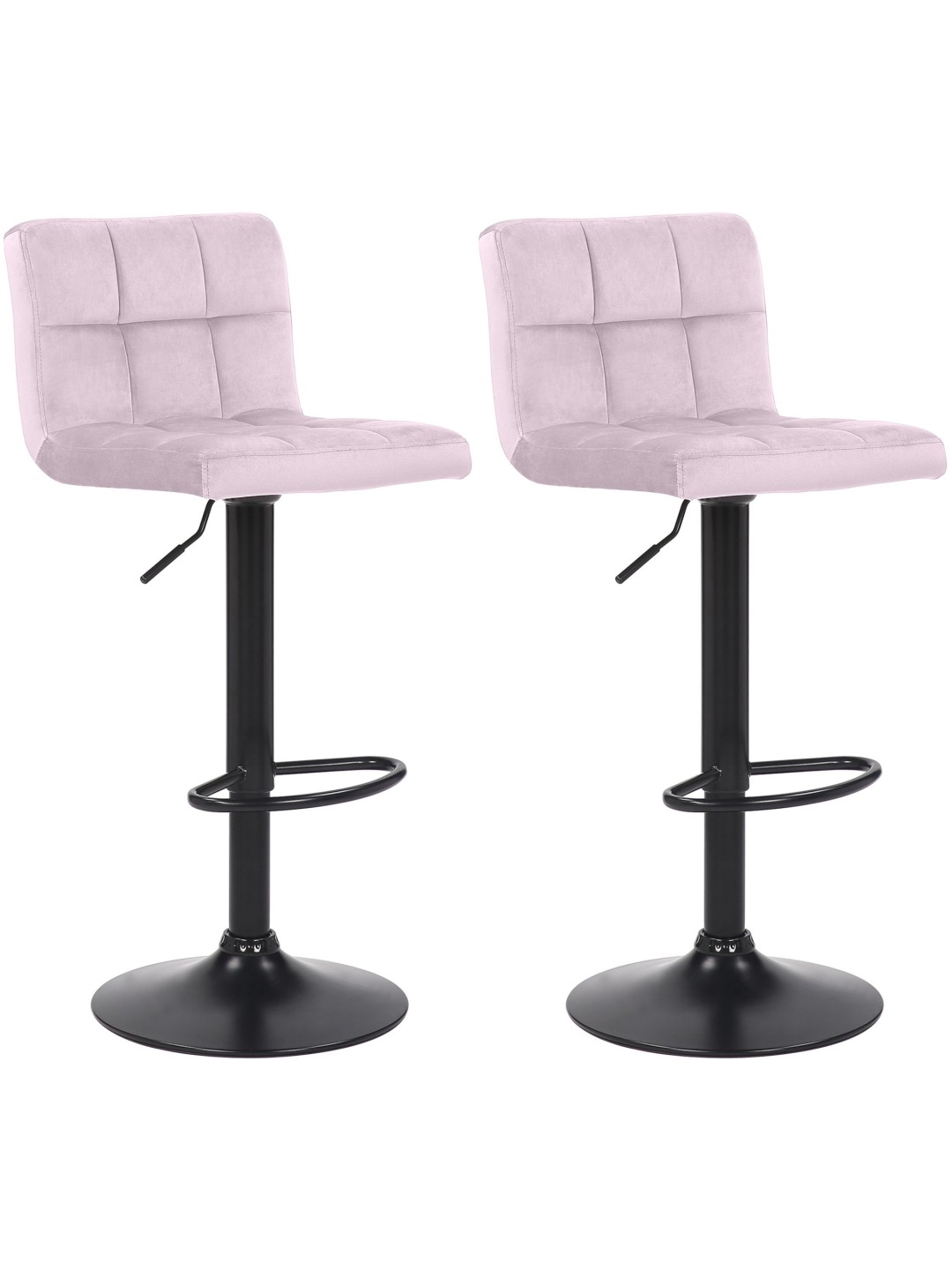 Juego de 2 taburetes de bar Feni terciopelo, rosa