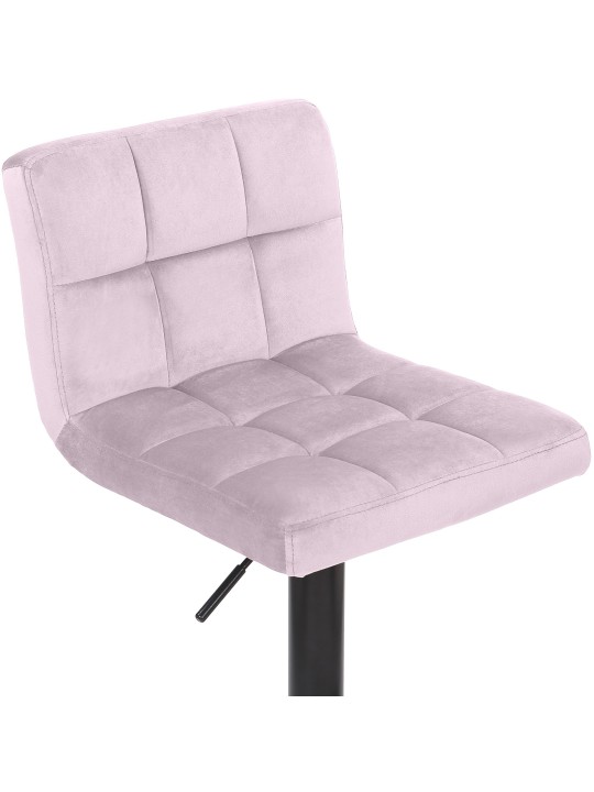 Juego de 4 taburetes de bar Feni terciopelo, rosa