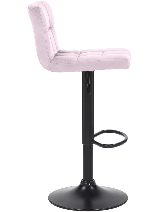 Juego de 4 taburetes de bar Feni terciopelo, rosa