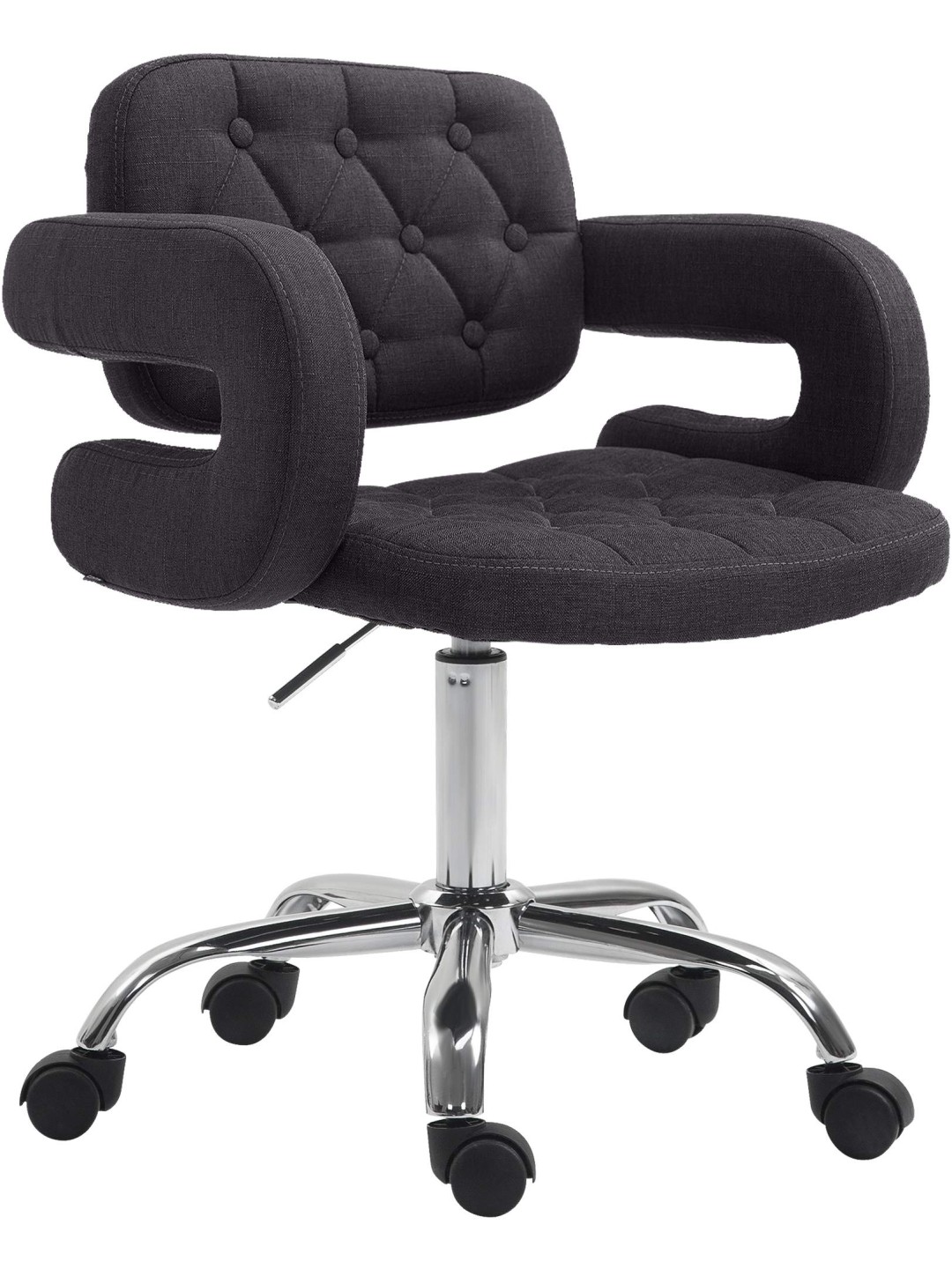 Taburete de trabajo tela Dublin, negro