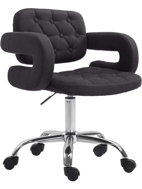 Taburete de trabajo tela Dublin, negro