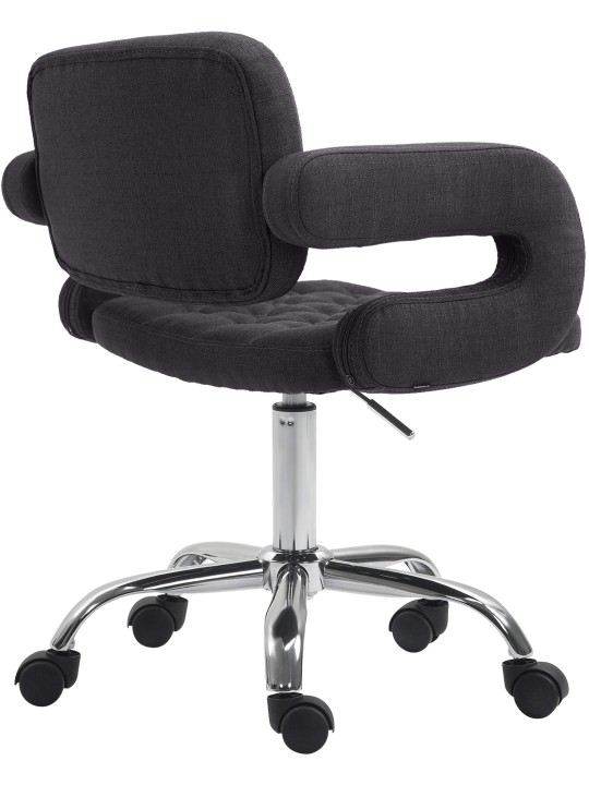 Taburete de trabajo tela Dublin, negro