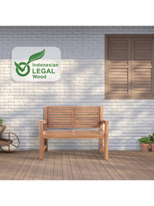 Banco de teca Halden 120 cm, teca Banco de teca Halden 120 cm, teca