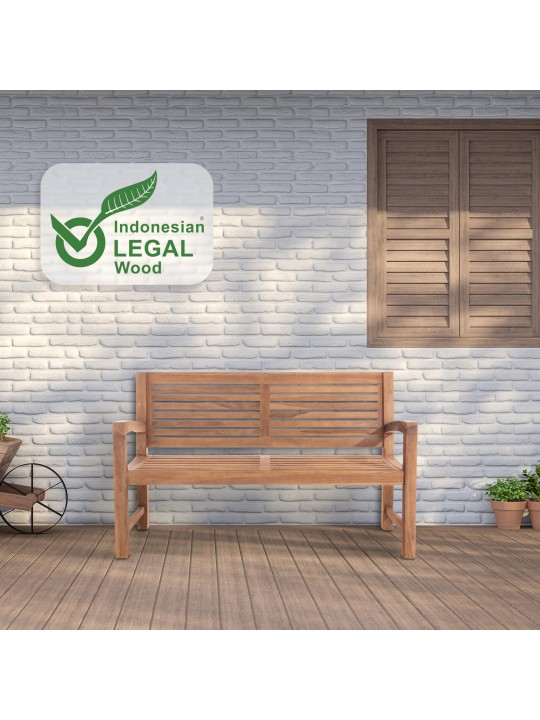 Banco de teca Halden 150 cm, teca Banco de teca Halden 150 cm, teca