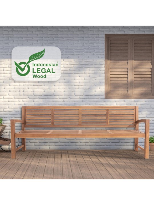 Banco de teca Halden 240 cm, teca Banco de teca Halden 240 cm, teca