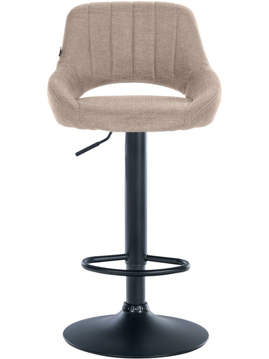 Juego de 2 taburetes de bar Milet tela B, taupe