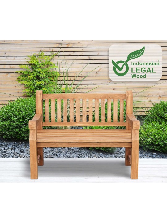 Banco de teca Jackson 120 cm con funda, teca Banco de teca Jackson 120 cm con funda, teca