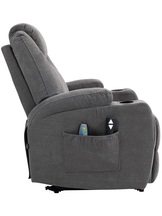 Sillón Hepler con función masaje tejido, gris Sillón Hepler con función masaje tejido, gris