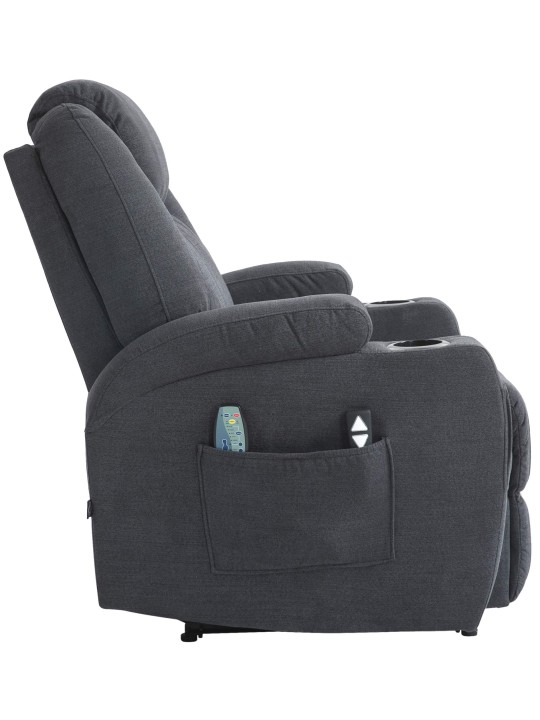 Sillón Hepler con función masaje tejido, gris oscuro Sillón Hepler con función masaje tejido, gris oscuro