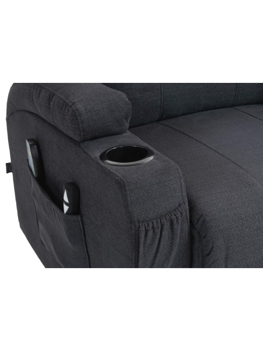 Sillón Hepler con función masaje tejido, gris oscuro Sillón Hepler con función masaje tejido, gris oscuro