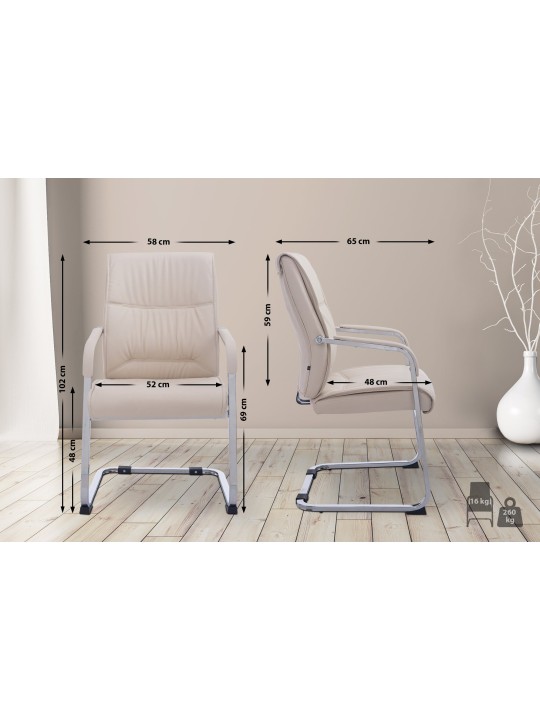 Silla de visita XL Anubis, crema Silla de visita XL Anubis, crema
