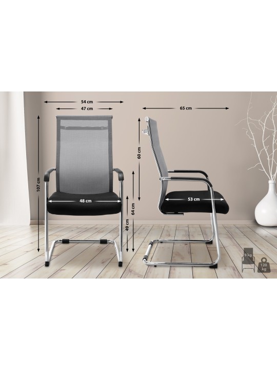 Silla de visita Brenda, gris