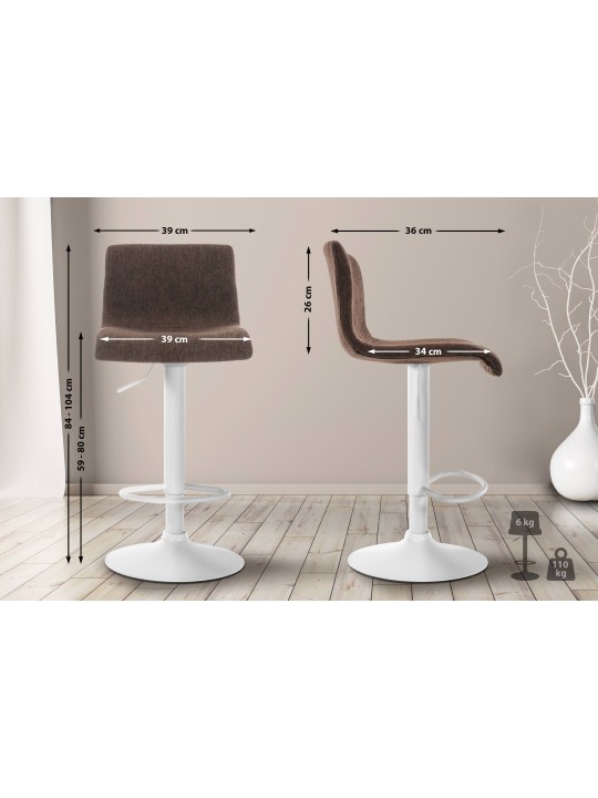 Taburete de bar Hoover tela W, marrón