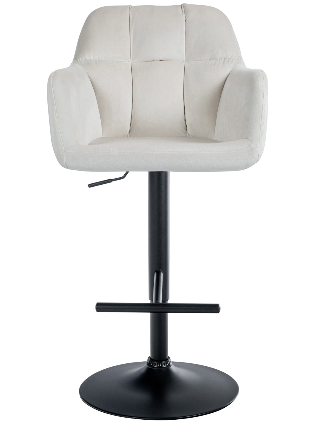 Taburete de bar Natoma terciopelo, crema