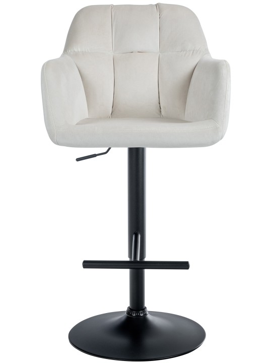 Taburete de bar Natoma terciopelo, crema