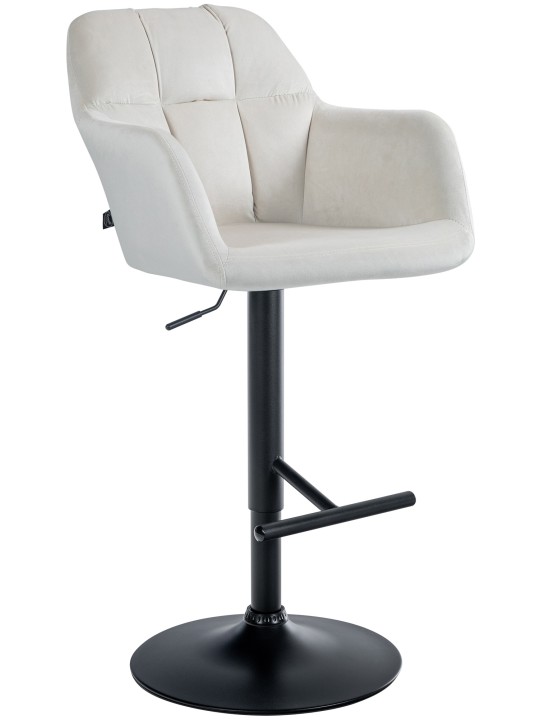 Taburete de bar Natoma terciopelo, crema