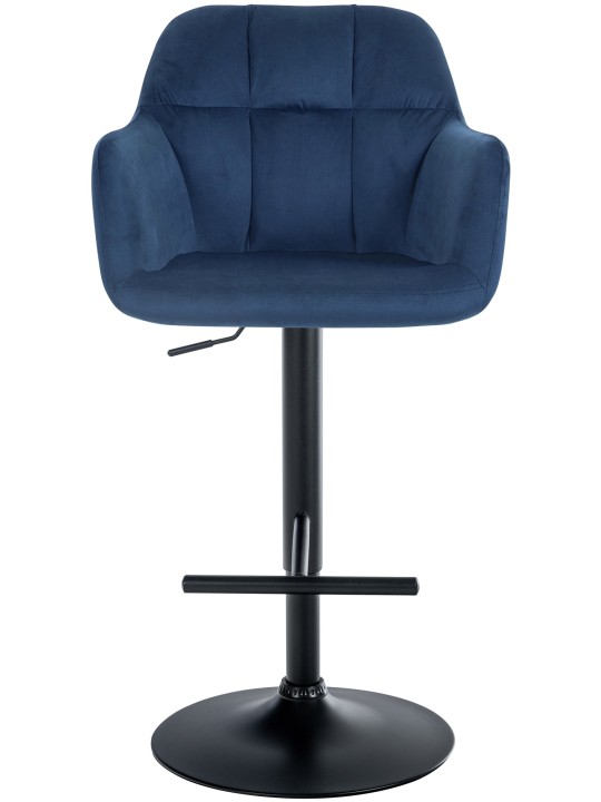 Taburete de bar Natoma terciopelo, azul