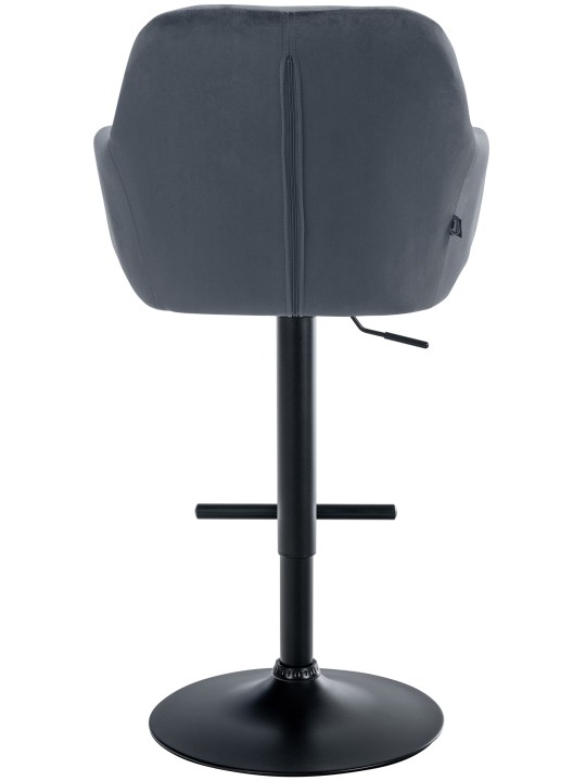 Taburete de bar Natoma terciopelo, gris oscuro