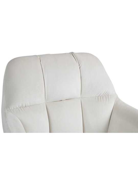 Taburete de bar Natoma terciopelo cromado, crema