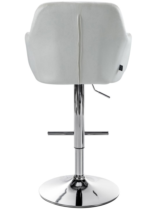Taburete de bar Natoma terciopelo cromado, crema