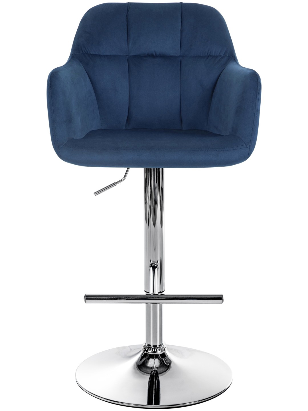 Taburete de bar Natoma terciopelo cromado, azul