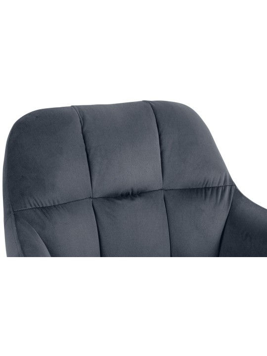 Taburete de bar Natoma terciopelo cromado, gris oscuro