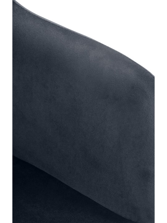 Taburete de bar Natoma terciopelo cromado, gris oscuro