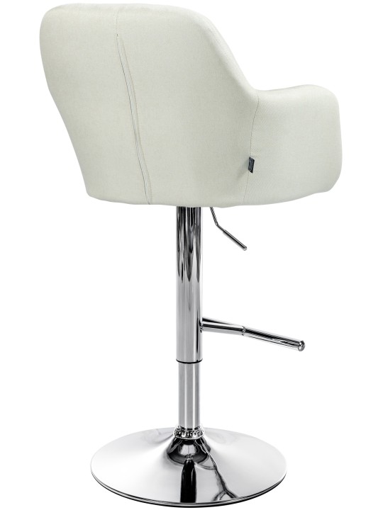 Taburete de bar Natoma tela cromo, crema